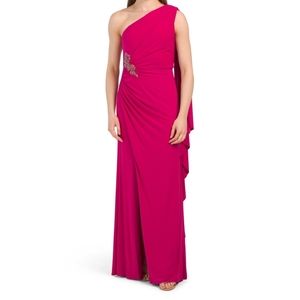 Adrianna papell one shoulder jersey dress